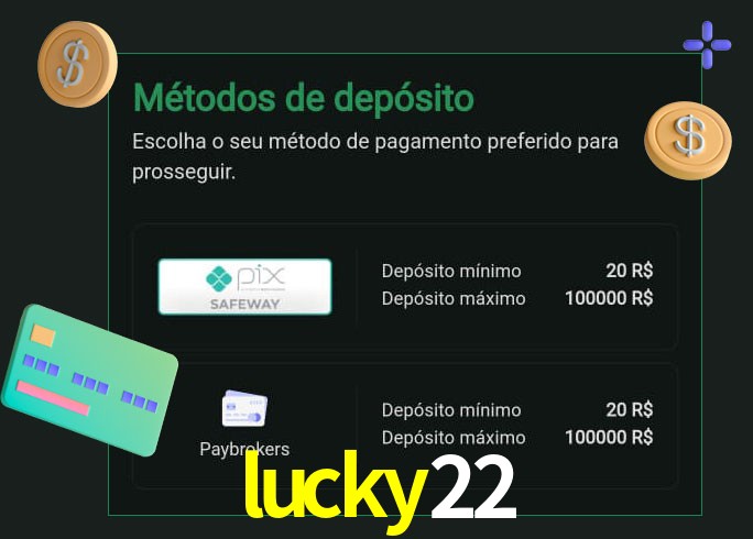 O cassino lucky22 oferece uma grande variedade de métodos de pagamento